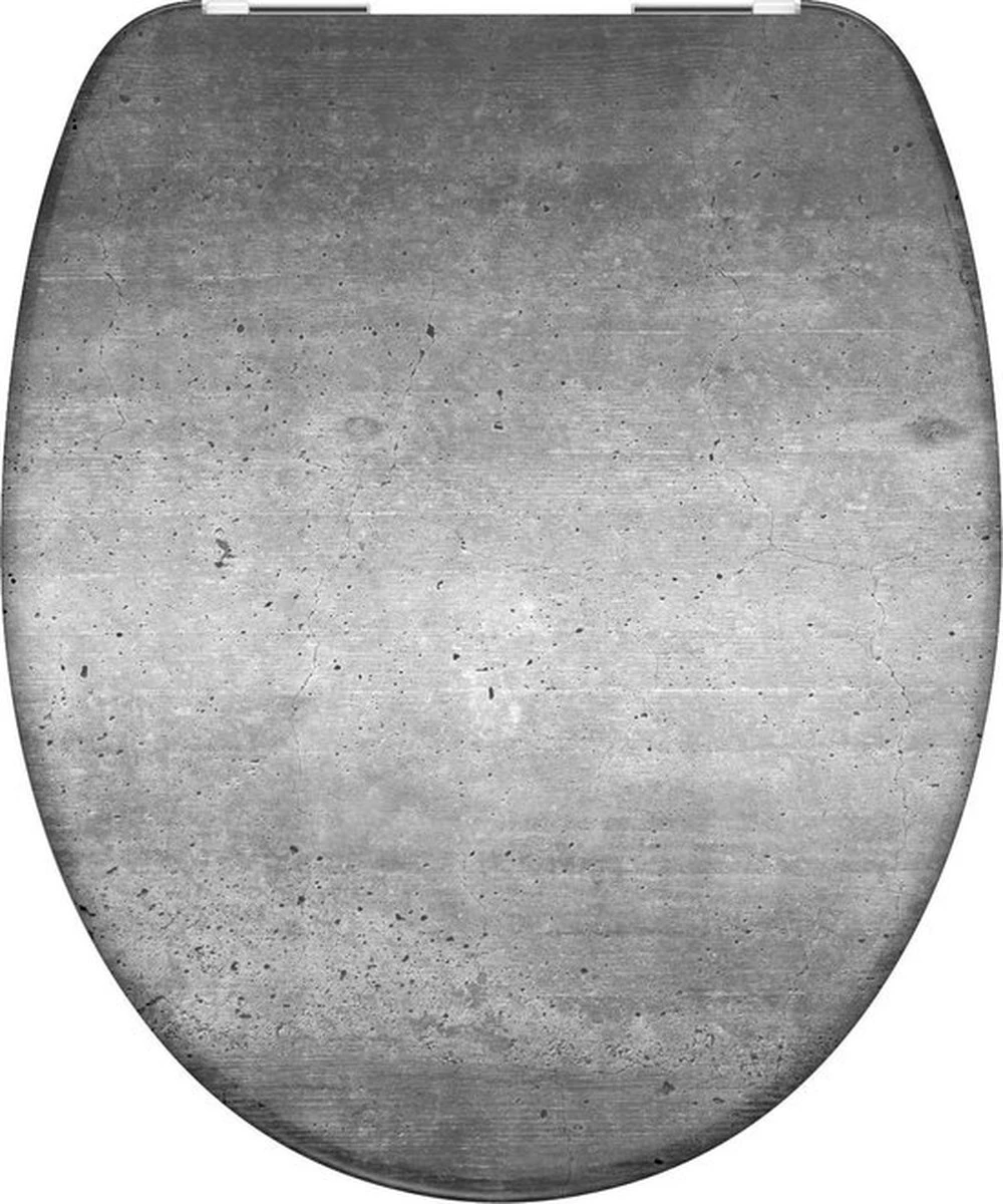 SCHÜTTE WC-Bril 82155 INDUSTRIAL GREY - Duroplast - Soft Close - Verchroomde Scharnieren - Decor - 1-zijdige Print 3 SCHÜTTE WC-Bril 82155 INDUSTRIAL GREY - Duroplast - Soft Close - Verchroomde Scharnieren - Decor - 1-zijdige Print