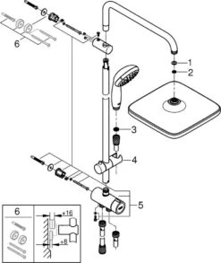 GROHE QuickFix Vitalio Start 250 Regendouche - □ 25 Cm - Vierkant - Zonder Kraan - Chroom -Badkamer Accessoires Winkel 1011x1200