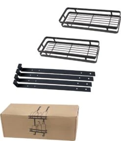 Merkloos Stainless Doucherek Zonder Boren - Douche- En Badrekje - Doucherek Zwart - Doucherek Hangend - Badkamer Accessoires - RVS - 2 Laags -Badkamer Accessoires Winkel 1032x1200