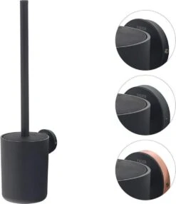 Tiger Urban Toiletaccessoireset - Toiletborstel Met Houder - Toiletrolhouder Met Klep - Handdoekhaak - Zwart -Badkamer Accessoires Winkel 1035x1200