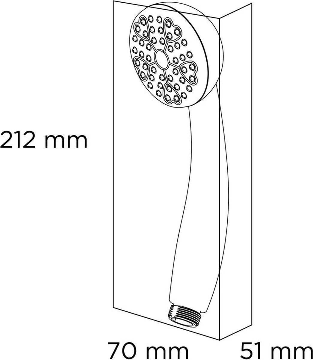 Tiger Como Handdouche - Douchekop Ø 7,5 Cm - Volle Straal - Chroom 4 Tiger Como Handdouche - Douchekop Ø 7,5 Cm - Volle Straal - Chroom - Afbeelding 2