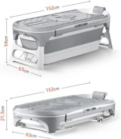 Livista® - Opvouwbaar Bad - Stoombad Grijs - Zitbad - Inklapbaar - Bath Bucket - 152 CM LANG - XL - Incl. Rugkussen, Stoommachine En Bad Accessoires -Badkamer Accessoires Winkel 1047x1200 1