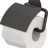 Tiger Tune - Toiletrolhouder Met Klep - Zwart Metaal Geborsteld / Zwart -Badkamer Accessoires Winkel 1049x1200