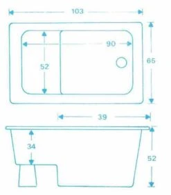 Zitbad Vrijstaand Marinella Rechthoek 65x105x52cm Polypropyleen Mat Wit -Badkamer Accessoires Winkel 1053x1200 1