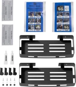 BrandtBergkamp RVS Doucherek 2 Laags – Zonder Boren – Doucherekje Hangend – Badkamerrek Zwart -Badkamer Accessoires Winkel 1054x1200