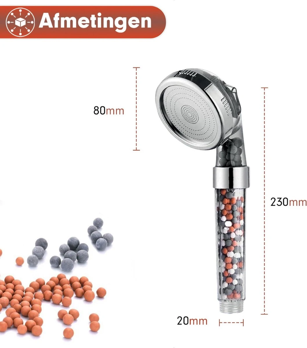 Imperatoris | Ionische Douchekop - Waterbesparend – Met Hoge Druk En Filter – Regendouche 6 Imperatoris | Ionische Douchekop - Waterbesparend – Met Hoge Druk En Filter – Regendouche - Afbeelding 4