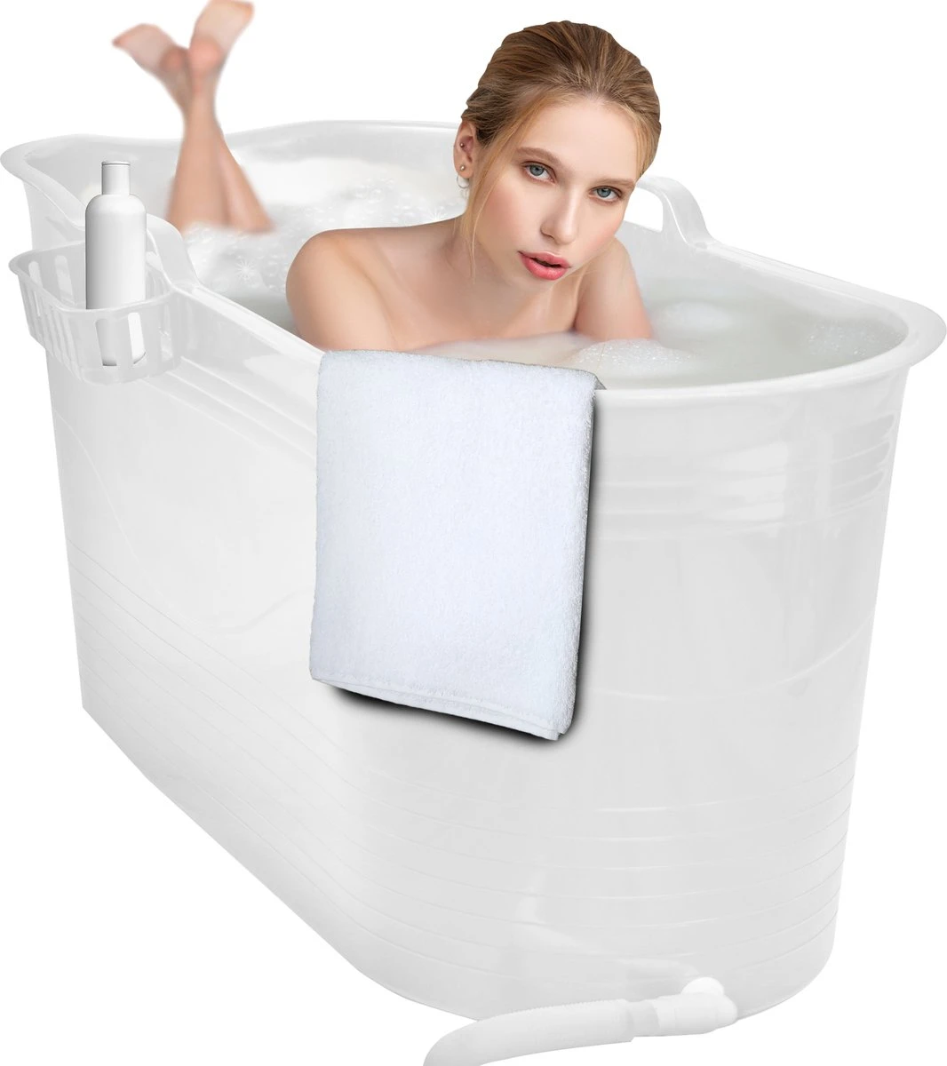 LIFEBATH - Zitbad Mira - Bath Bucket XL - 400L - Ligbad 122 Cm - Wit 3 LIFEBATH - Zitbad Mira - Bath Bucket XL - 400L - Ligbad 122 Cm - Wit