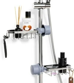 Nolad® - Doucherek Hangend - Doucherek Zonder Boren - Keukenrek - Gootsteen Organizer - Badkamer Accessoires - Zilver