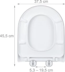 Relaxdays Wc Bril Softclose - D-vorm - Toiletbril Universeel - Toiletdeksel Plastic - Wit 15 Relaxdays Wc Bril Softclose - D-vorm - Toiletbril Universeel - Toiletdeksel Plastic - Wit -Badkamer Accessoires Winkel 1073x1200 2