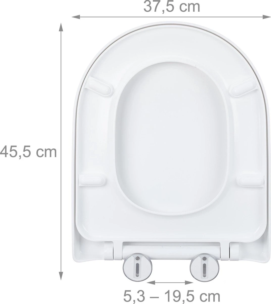 Relaxdays Wc Bril Softclose - D-vorm - Toiletbril Universeel - Toiletdeksel Plastic - Wit 6 Relaxdays Wc Bril Softclose - D-vorm - Toiletbril Universeel - Toiletdeksel Plastic - Wit - Afbeelding 4