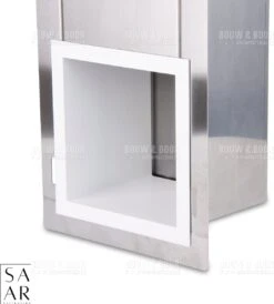 SAAR -Inbouw Toilet Reserve Rolhouder RVS - Met - MAT WIT - Inzetstuk , (uitneembaar) -72 X 20 X 13 Cm - Inbouwdiepte 12 Cm -Badkamer Accessoires Winkel 1083x1200
