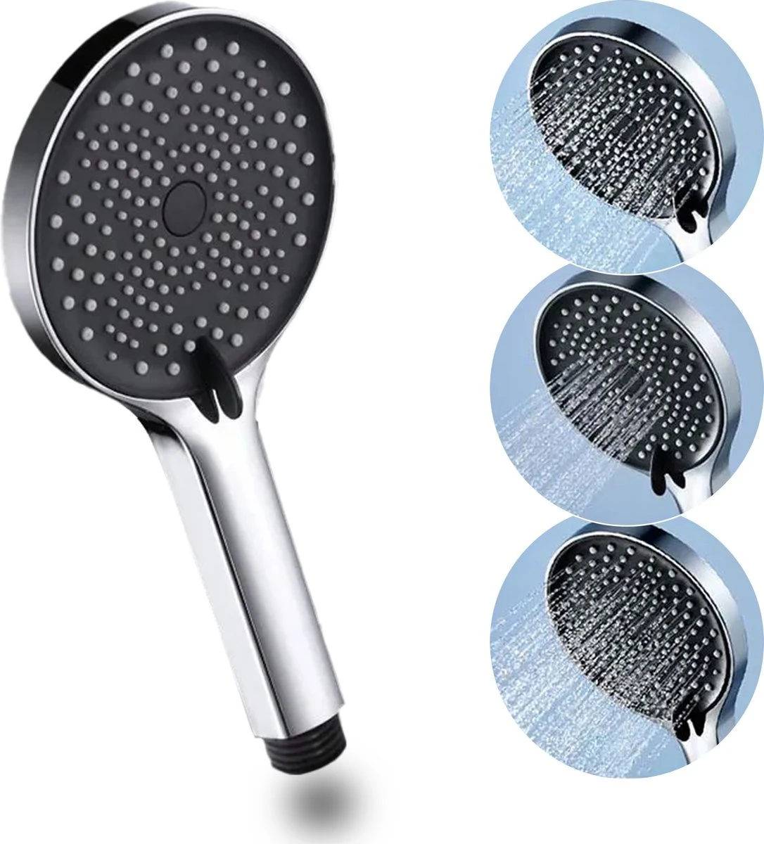 ZIGLA - Waterbesparende Douchekop - Douchekoppen - Regendouche - Hoge Druk - 3 Standen - Handdouche - Chrome 3 ZIGLA - Waterbesparende Douchekop - Douchekoppen - Regendouche - Hoge Druk - 3 Standen - Handdouche - Chrome