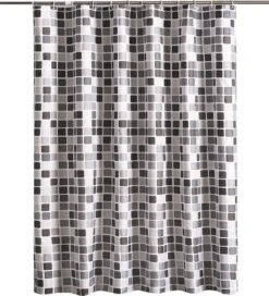 Su.B.dgn Douchegordijn 120x180 Anti Schimmel Polyester Badkamer Douchegordijn Wasbaar Met 12 Ringenl | Grijs Vierkant -Badkamer Accessoires Winkel 1091x1200 1