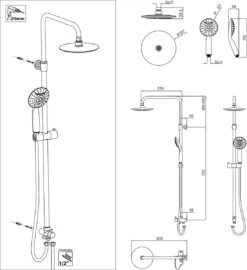 Tiger Luvia Doucheset - Regendouche Ø 20 Cm - Handdouche Ø 12 Cm - 2 Standen - Chroom -Badkamer Accessoires Winkel 1098x1200 3