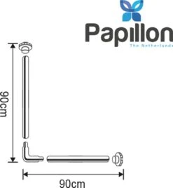 Papillon Douchegordijnstang - 90x90 Cm - Aluminium - Wit -Badkamer Accessoires Winkel 1107x1200 3
