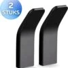 Ragnal® Zelfklevende Handdoekhaakjes RVS– Handdoekhouder- Handdoekhaak - Set Van 2 - Zwarte Handdoekhaken – Wandhaken - Waterbestendig - Handdoekhaakjes - Ophanghaken - Handdoekhaken - 3M Plakstrip - Zwarte Handdoekhaakjes - Mat Zwart