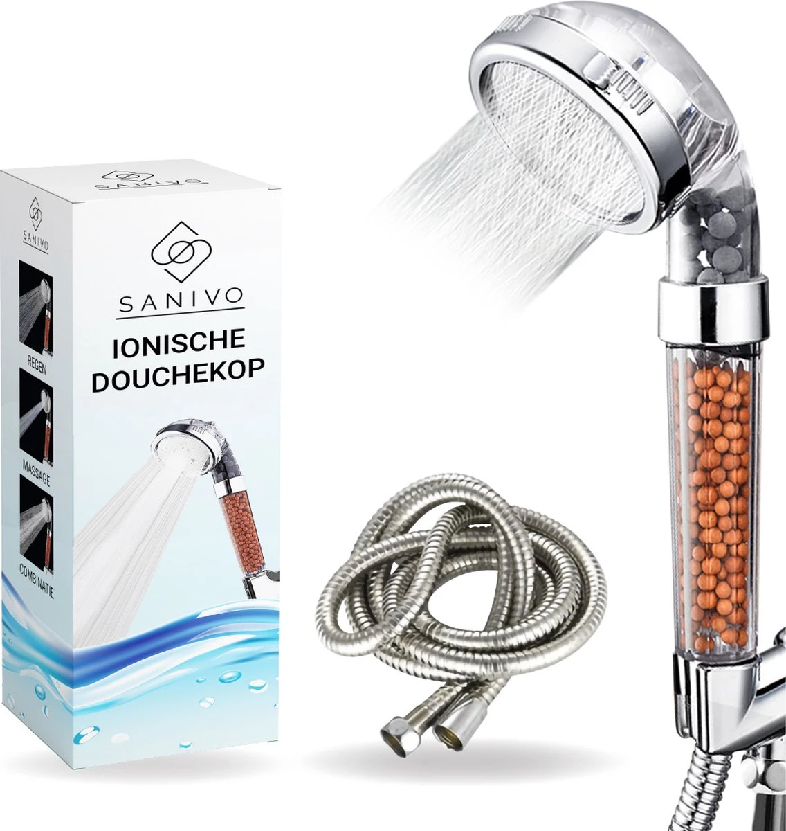 Waterbesparende Douchekop Ionische Douchekop Incl. Doucheslang - Douchefilter - Waterfilter - Handdouche - Met Mineraalstenen - Douchekop Met Slang – Transparant – Incl. Doucheslang 3 Waterbesparende Douchekop Ionische Douchekop Incl. Doucheslang - Douchefilter - Waterfilter - Handdouche - Met Mineraalstenen - Douchekop Met Slang – Transparant – Incl. Doucheslang
