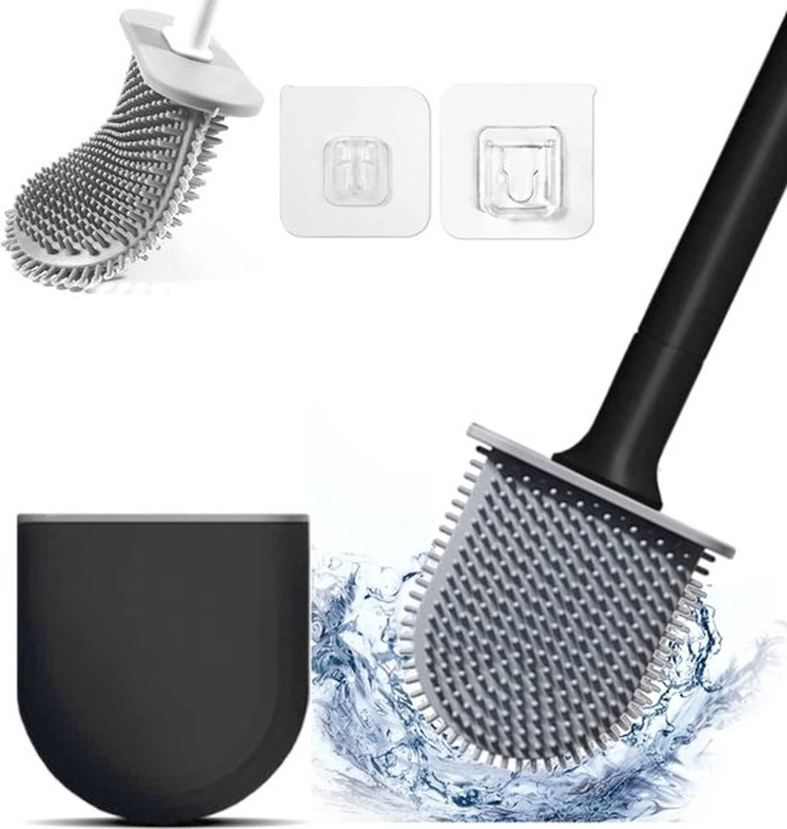 Merkloos WC Borstel Met Houder- Toiletborstel - Duurzame Wc Borstel - Zwart 3 Merkloos WC Borstel Met Houder- Toiletborstel - Duurzame Wc Borstel - Zwart