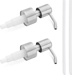 Navaris Roestvrijstalen Zeepdispenserkop Set X2 - Opschroefbare Pompkop Voor Flessen - 22-24 Mm Mondstuk Voor Vloeistof, Lotion - Zilverkleurig -Badkamer Accessoires Winkel 1142x1200 2