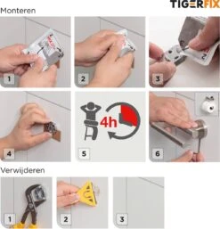 Tiger TigerFix Type 1 - Tiger Accessoires Monteren Zónder Boren - 2 Stuks -Badkamer Accessoires Winkel 1154x1200 5