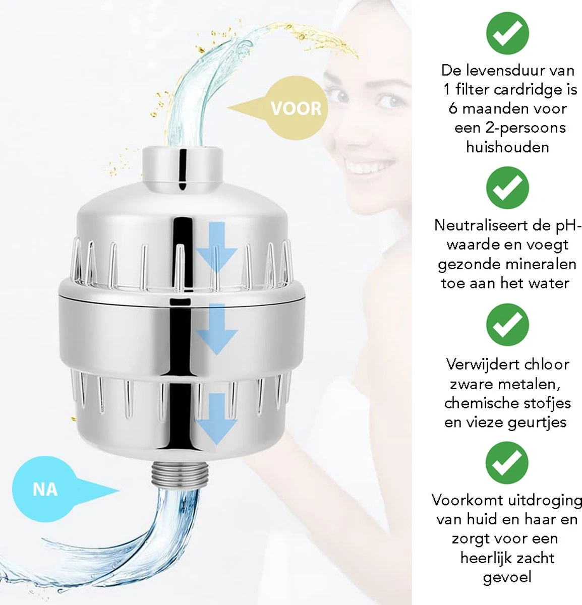 Regendouchekop XL Deluxe Ionisch Met Premium Waterfilter - Waterbesparend - ø 28 Cm - Inclusief Extra Navulling - Slang En Houder - Douchekop Met Filter - Regendouche - Handdouche - Hoge Druk - RVS - Douchefilter - Wellness - Spa 7 Regendouchekop XL Deluxe Ionisch Met Premium Waterfilter - Waterbesparend - ø 28 Cm - Inclusief Extra Navulling - Slang En Houder - Douchekop Met Filter - Regendouche - Handdouche - Hoge Druk - RVS - Douchefilter - Wellness - Spa - Afbeelding 5