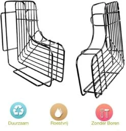 HomeBasics Zelfklevend Doucherek | Zwart | Zonder Boren | Doucherek Met Zuignap | Zuignappen | Doucherek Hoek | Badrek | Douchemandje | Keukenrek | Specerijenrek | Kruidenrek -Badkamer Accessoires Winkel 1155x1200 4