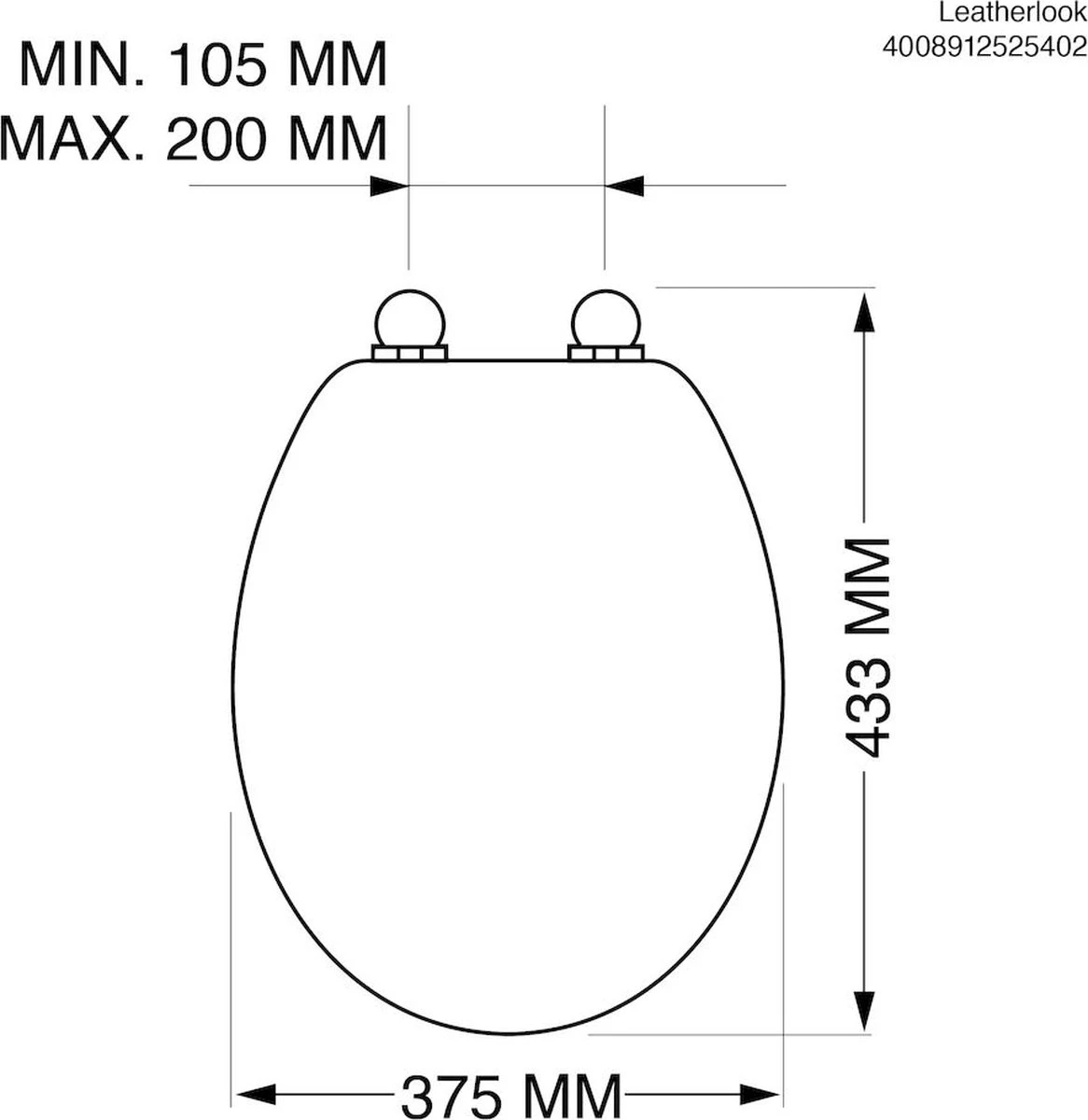 Tiger Leatherlook - Toiletbril - WC Bril - MDF - Zwart 8 Tiger Leatherlook - Toiletbril - WC Bril - MDF - Zwart - Afbeelding 6