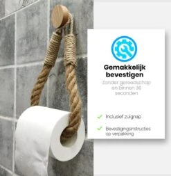 Jelta Toiletrolhouder Zonder Boren- Wc Rolhouder - Zuignap - Zelfklevend - Hout En Touw -Badkamer Accessoires Winkel 1170x1200 1