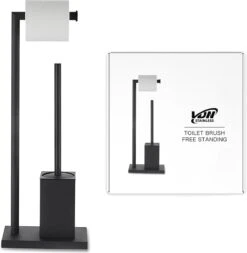 VDN Stainless Wc Rolhouder Staand - Wc Borstel Met Houder Zwart - Toiletrolhouder En Toiletborstel Met Houder - Vierkant - RVS - 2 In 1 -Badkamer Accessoires Winkel 1170x1200 2