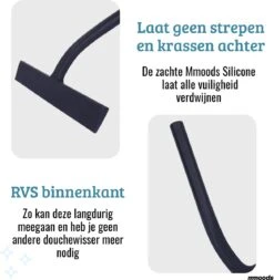 Mmoods Douchewisser Zwart - Douche Trekker Met Zuignap - Vloerwisser Badkamer - Vloertrekker RVS -Badkamer Accessoires Winkel 1171x1200 1