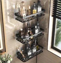 Merkloos Jawes- Wandrek- Zwart- 1stuk- Doucherek- Zonder Te Boren- Wandrek Zonder Boren- Wandrekje -Badkamer Accessoires Winkel 1172x1200 2