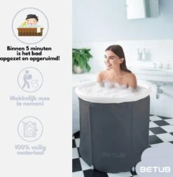BETUB Zitbad Opvouwbare Badkuip Folding Bath Bathtub – Zit Zwembad – Ijsbad – Warm Bad – Ontspanning – Voor Onder De Douche – Tuin - Balkon Incl. Zitkussen -Badkamer Accessoires Winkel 1173x1200 7