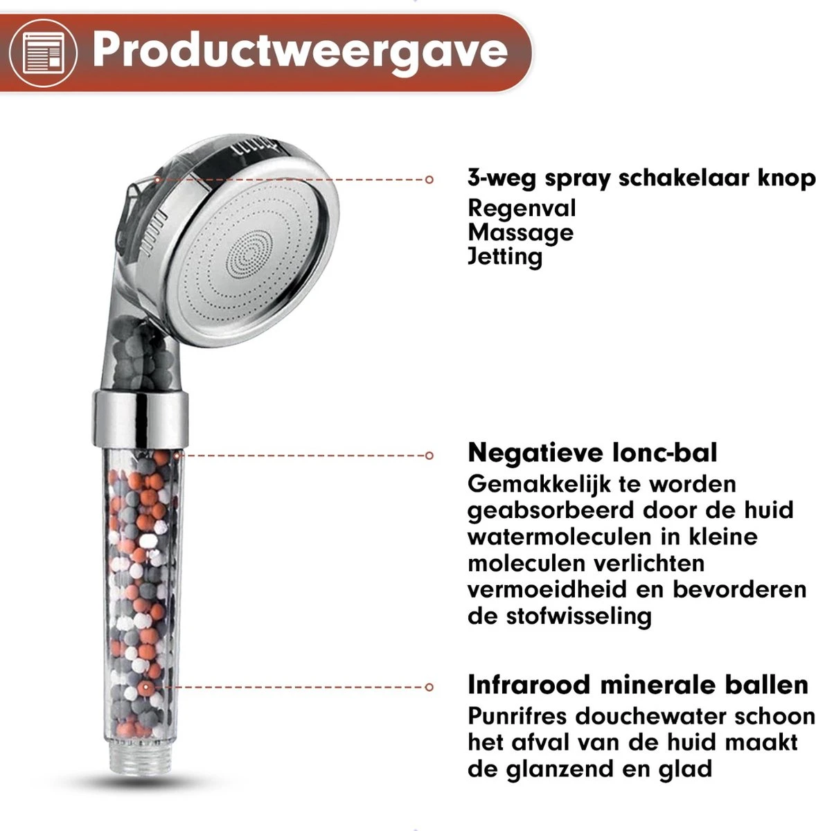 Imperatoris | Ionische Douchekop - Waterbesparend – Met Hoge Druk En Filter – Regendouche 5 Imperatoris | Ionische Douchekop - Waterbesparend – Met Hoge Druk En Filter – Regendouche - Afbeelding 3