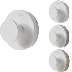 Tiger Urban - Handdoekhaak Groot (1x) - ø 5 Cm - Inclusief 2 Decorringen - Wit -Badkamer Accessoires Winkel 1184x1200 3