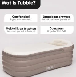 Tubble® Royale Air Bath - 255L - Ambient Taupe - Opblaasbaar Ligbad – Voor Volwassenen -Badkamer Accessoires Winkel 1186x1200 2