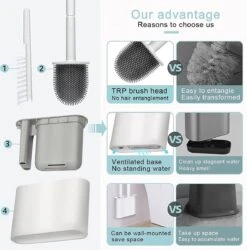 Merkloos WC Borstel Met Houder | WC Borstel | Vrijstaand | Flexibel | Wit | Inclusief Ophangsysteem En Gratis Borsteltje -Badkamer Accessoires Winkel 1187x1200 2