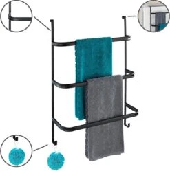 WENKO Handdoekhouder Irpinia 78x55cm Staal Zwart - Handdoekrek - Handdoekenrek Badkamer -Badkamer Accessoires Winkel 1191x1200 2