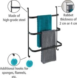 WENKO Handdoekhouder Irpinia 78x55cm Staal Zwart - Handdoekrek - Handdoekenrek Badkamer -Badkamer Accessoires Winkel 1192x1200 1