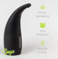 Soopz Black Graphite Classic - Automatische Zeepdispenser - No Touch Sensor - Mat Zwart - 300ml – Zeeppompje -Badkamer Accessoires Winkel 1192x1200 4
