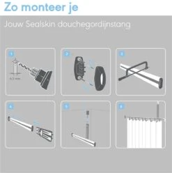 Sealskin Easy Roll 90x90x90 Cm - Aluminium - Mat Zilver -Badkamer Accessoires Winkel 1194x1200 14