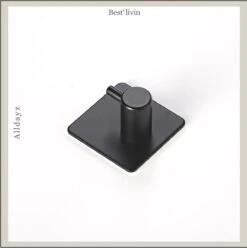 Merkloos Handdoekhaak 4 + 1 GRATIS Set Zonder Boren - RVS - Zwart - Vierkant Zelfklevend - Badjas - Theedoek Hanger Keuken Badkamer Handdoek Haakjes -Badkamer Accessoires Winkel 1194x1200 5