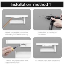 Framehack Toiletrolhouder Met Plankje Zelfklevend Zonder Boren - WC Rolhouder - Toiletrolhouder Wit - Planchet Badkamer Wit - Opbergplankje -Badkamer Accessoires Winkel 1196x1200