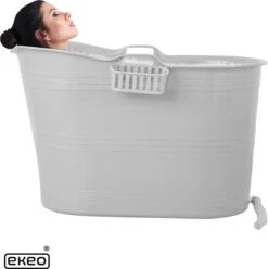 EKEO Zitbad - 210L - Mobiele Badkuip - Bath Bucket - Wit -Badkamer Accessoires Winkel 1197x1200 19