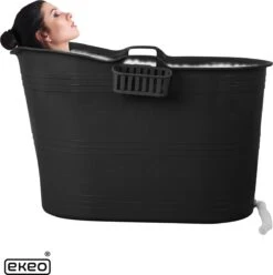 EKEO Zitbad - 210L - Mobiele Badkuip - Bath Bucket - Zwart -Badkamer Accessoires Winkel 1197x1200 20