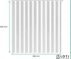 Loti Living Douchegordijn Anti Schimmel – Wit - Inclusief Ringen – Waterdicht - Polyester - Douchegordijn 180x200 Cm 12 Loti Living Douchegordijn Anti Schimmel – Wit - Inclusief Ringen – Waterdicht - Polyester - Douchegordijn 180x200 Cm -Badkamer Accessoires Winkel 1200x1000 18