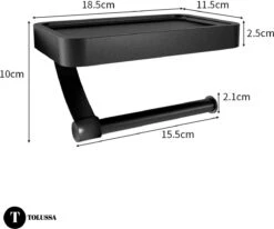 Tolussa Premium WC Rolhouder Zwart Met Plankje - Toiletrolhouder Zwart Met Plankje - Met En Zonder Boren -Badkamer Accessoires Winkel 1200x1000 2
