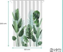 Loti Living Douchegordijn Anti Schimmel – Strelitzia - Inclusief Ringen – Waterdicht - Polyester - Douchegordijn 120x200 Cm -Badkamer Accessoires Winkel 1200x1000 22