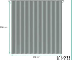 Loti Living Douchegordijn Anti Schimmel – Grijs - Inclusief Ringen – Waterdicht - Polyester - Douchegordijn 180x200 Cm -Badkamer Accessoires Winkel 1200x1000 27