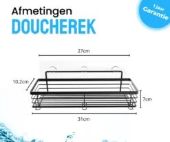 RVS Doucherek Zelfklevend Zonder Boren Zwart - Douchemandje Met 15KG Draagvermogen - Planchet Badkamerrek - Shower Rack - 31x10cm 12 RVS Doucherek Zelfklevend Zonder Boren Zwart - Douchemandje Met 15KG Draagvermogen - Planchet Badkamerrek - Shower Rack - 31x10cm -Badkamer Accessoires Winkel 1200x1000 6