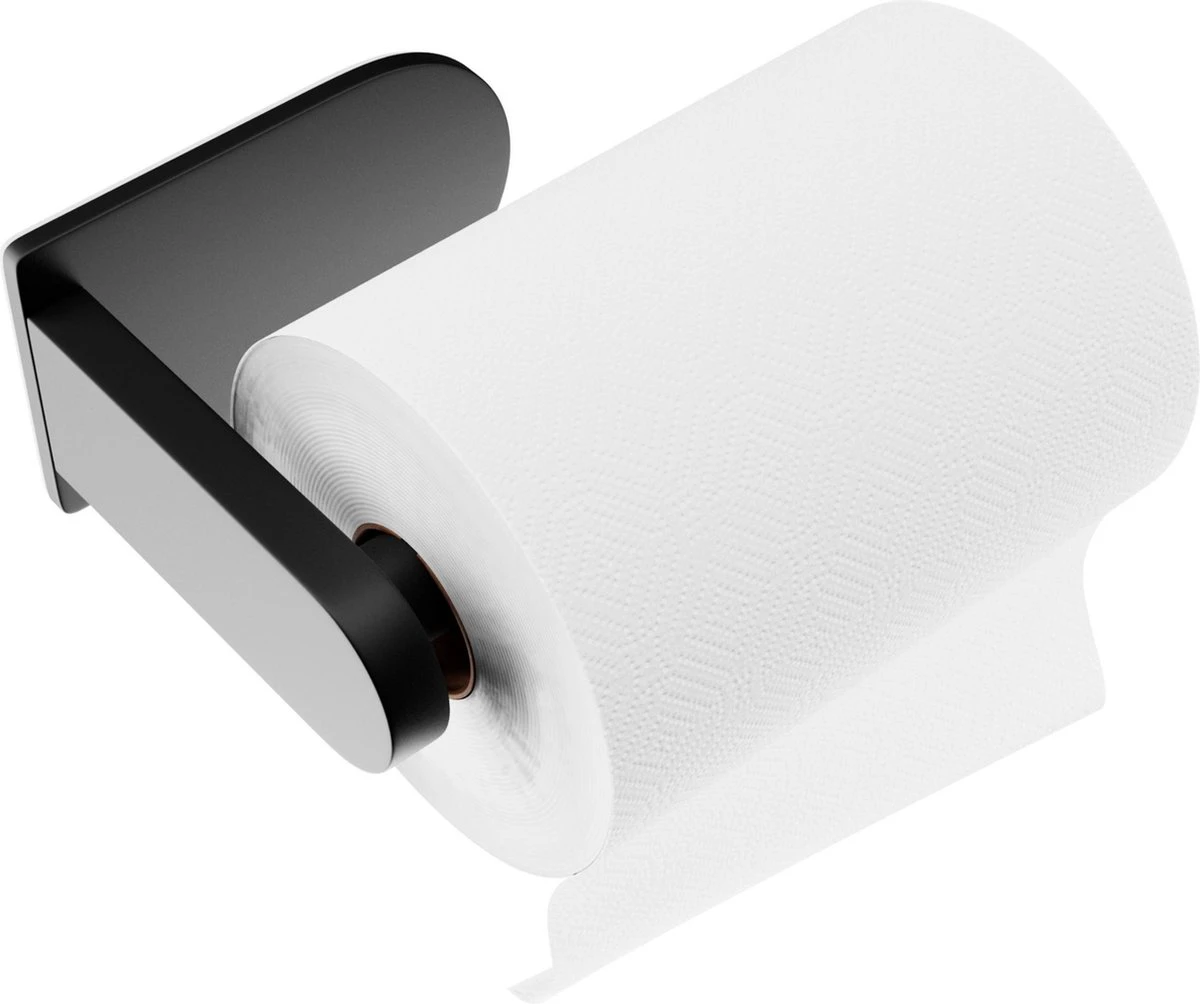 Nevana Toiletrolhouder - WC Rolhouder - Toiletpapier - Papier Rol Houder - Zelfklevend - Zonder Boren - Zwart - RVS 6 Nevana Toiletrolhouder - WC Rolhouder - Toiletpapier - Papier Rol Houder - Zelfklevend - Zonder Boren - Zwart - RVS - Afbeelding 4